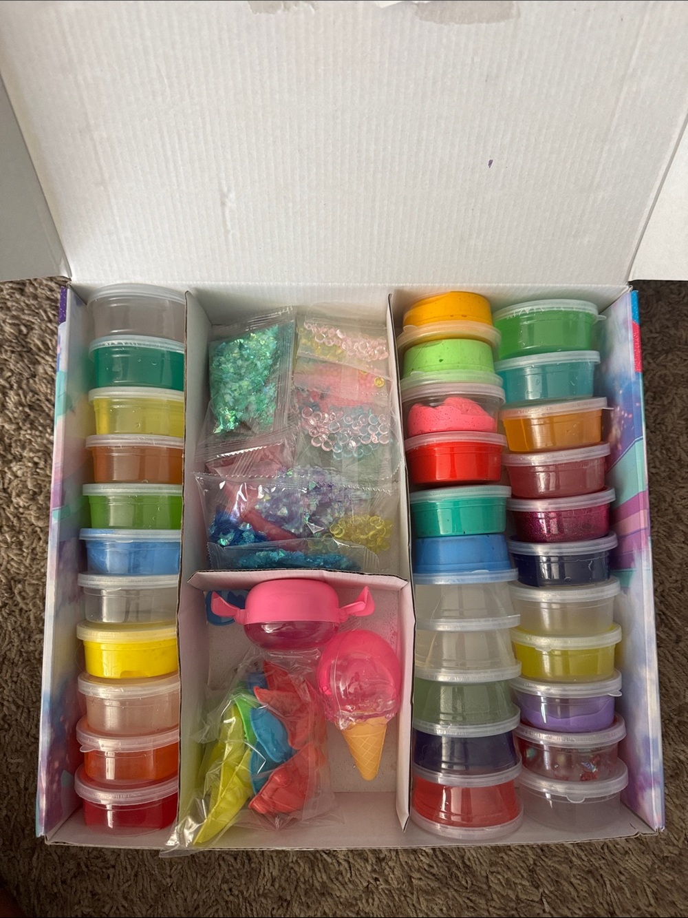 Over 3 lbs of Colorful Party Craft slime Set - Multicolor Slime & Accessories